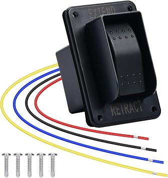 Power Stabilizer Switch, Briidea RV Electric Jack Switch with Harness 12V Extend Retract for Stabilizer Jacks, Black