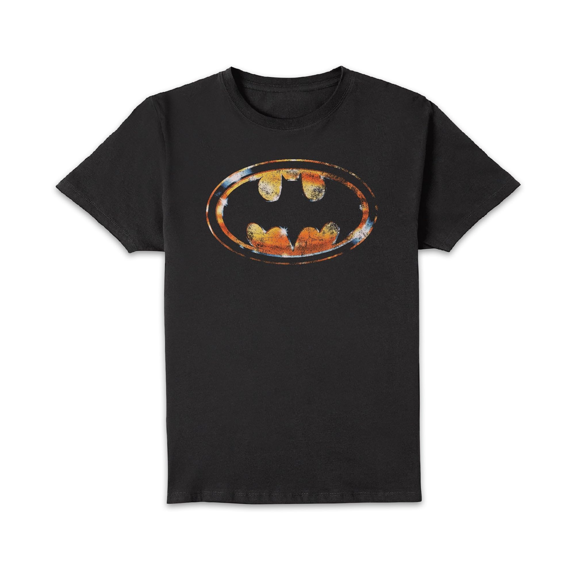 BATMAN Bat Logo Distressed Unisex T-Shirt - Black - L - Black