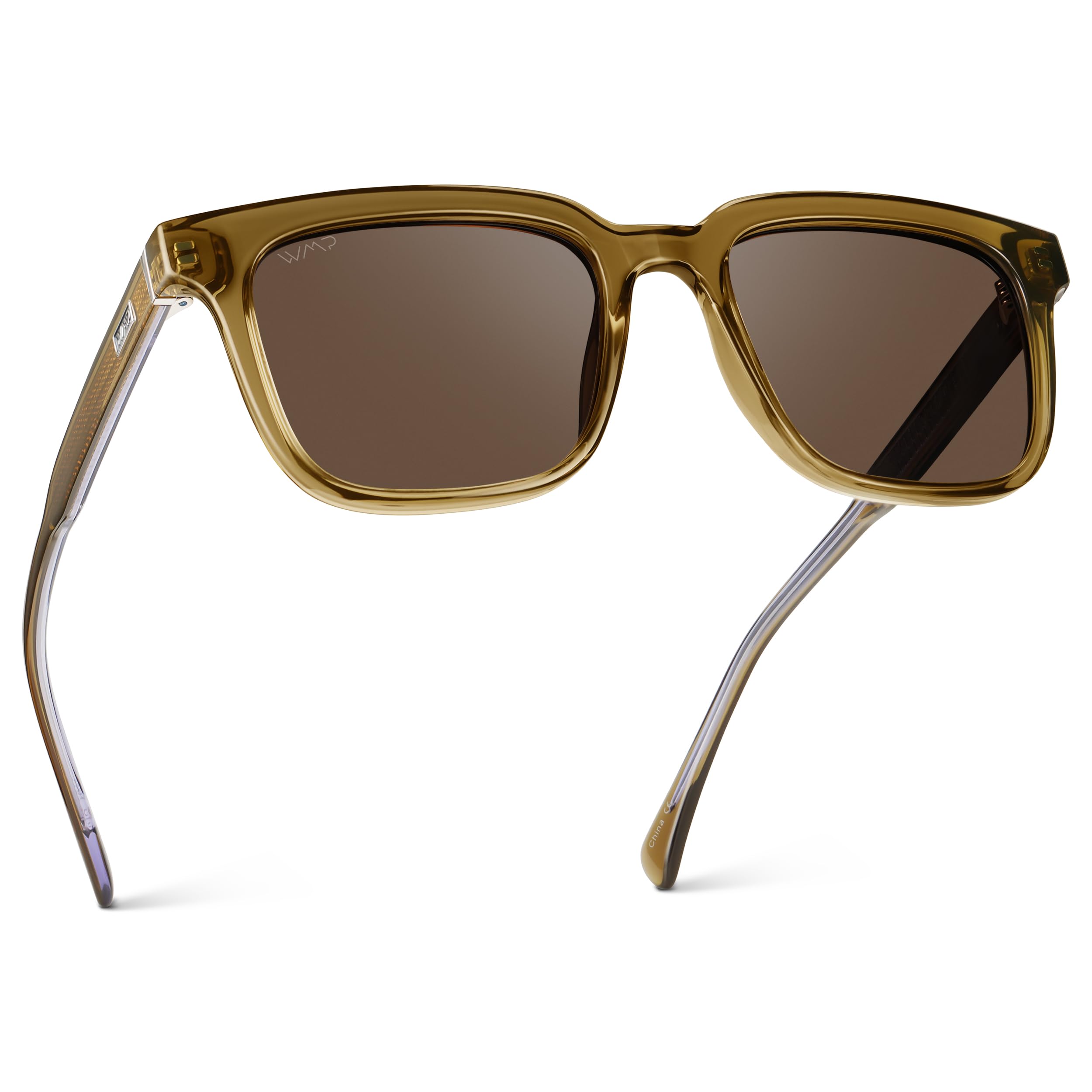 WMP Eyewear - Men's Polarized Sunglasses: Bold Modern Square Design, Acetate Frame, UV Protection