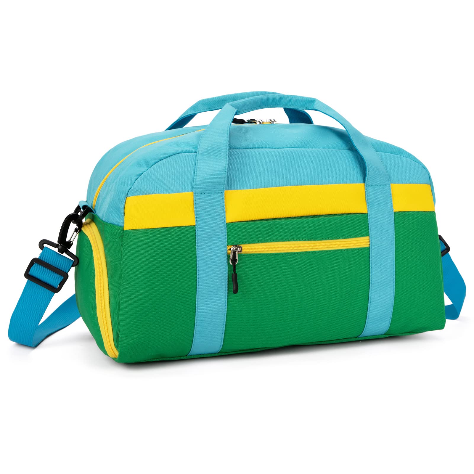 HawLander Kids Duffle Bag for Boys or Girls, Fit Sports Practice, or Overnight Travel Weekend (Green)