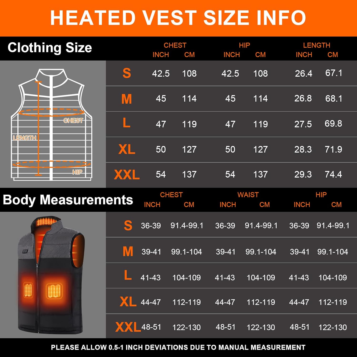 Ejoy Heated Vest - Heating Clothes for Men Lightweight Warm Waistcoat Women's Heat Jacket vest Outdoor(no Battery) - Image 3
