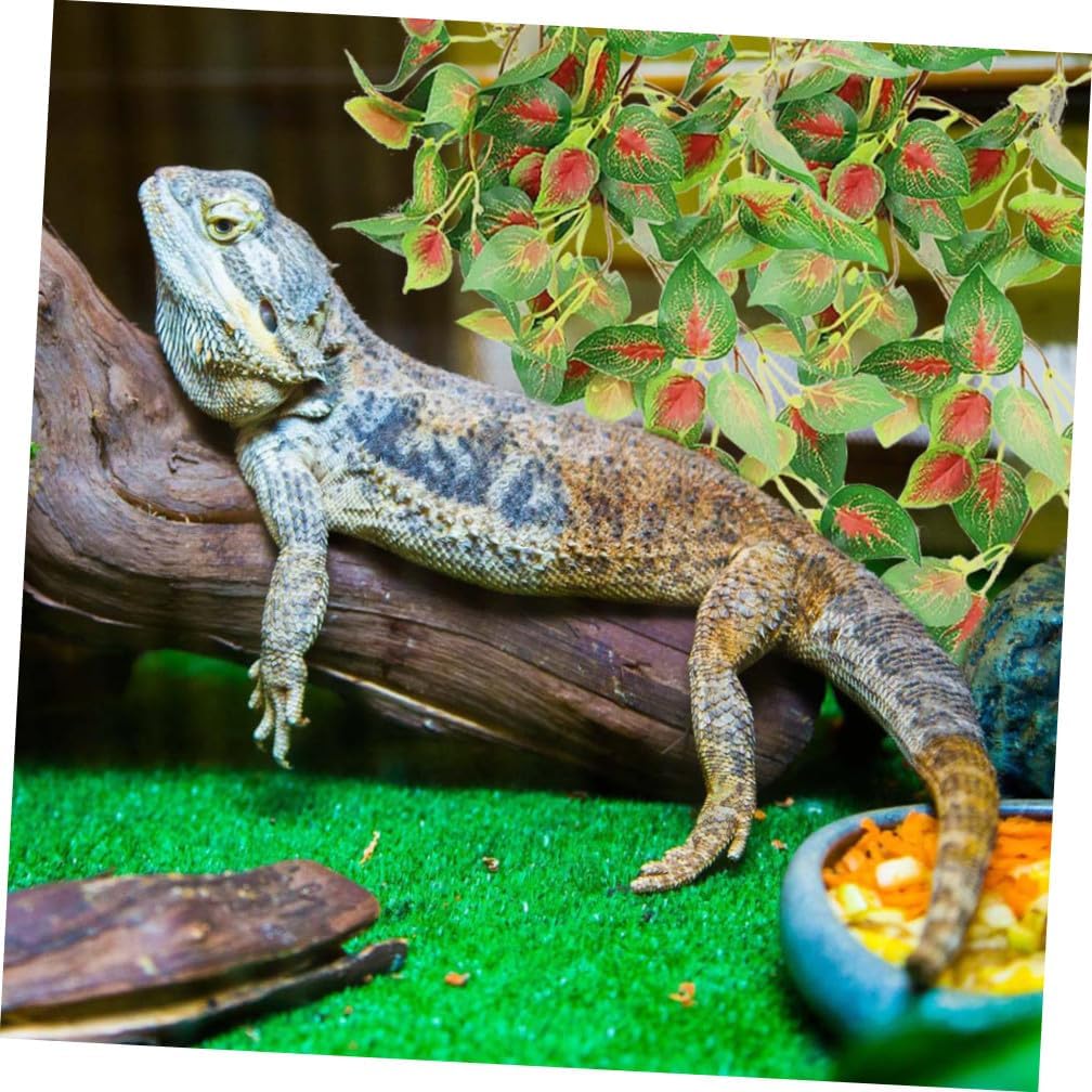 Artificial Leaves Reptile Terrarium Decor for Natural Habitat, Green image 5