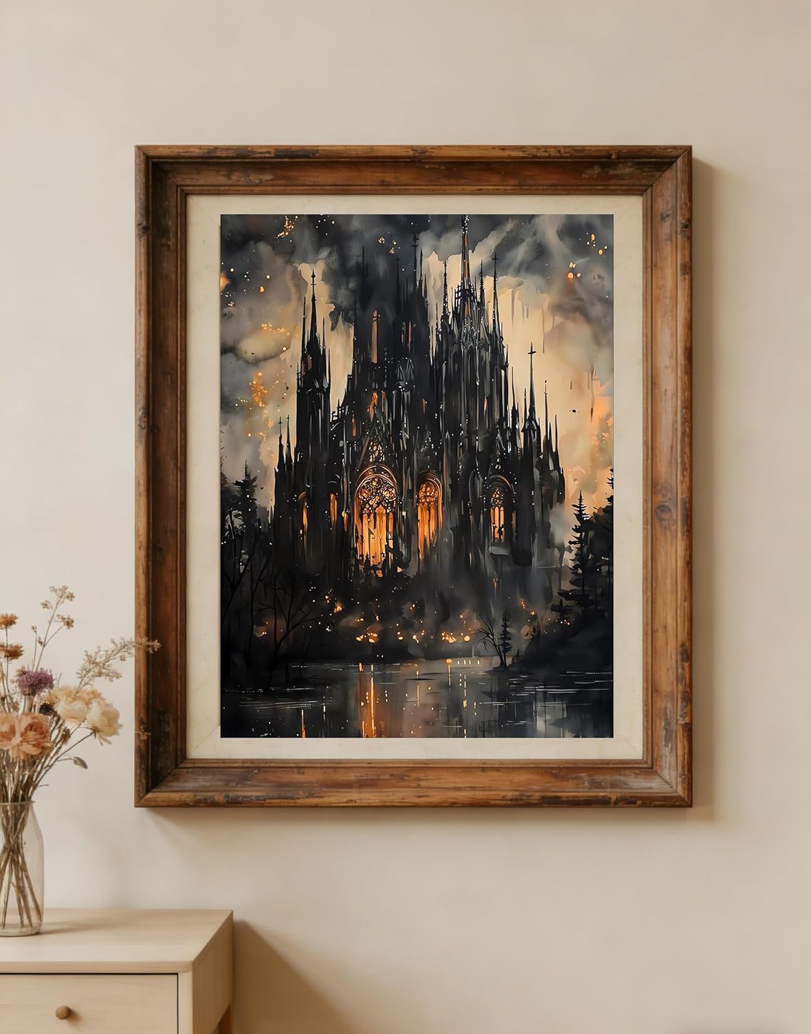 CraftBliss 12x16 Inch Dark Fantasy Castle Paint by Numbers Kit for Adults, Gothic Victorian Frameless DIY Oil Painting Canvas Art Craft, Beginner Friendly Home Wall Decor Gift for Art Lovers