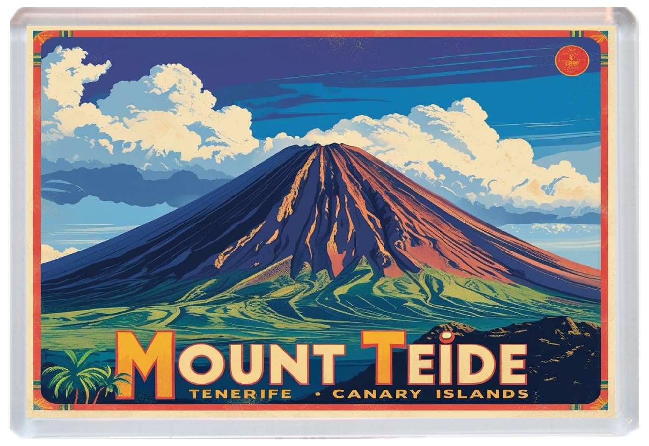 Baked Bean Store Multicolor Mount Teide - Tenerife - Jumbo Artistic Fridge Magnet 96 X 67Mm Bbsfhm1893