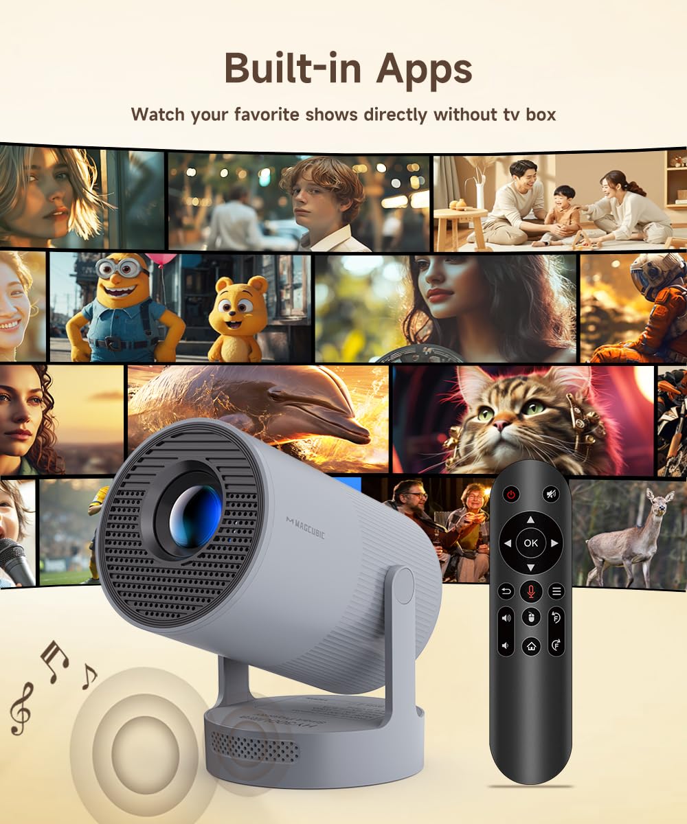 Electric Focus】Magcubic Mini Projector 4K Support, Smart