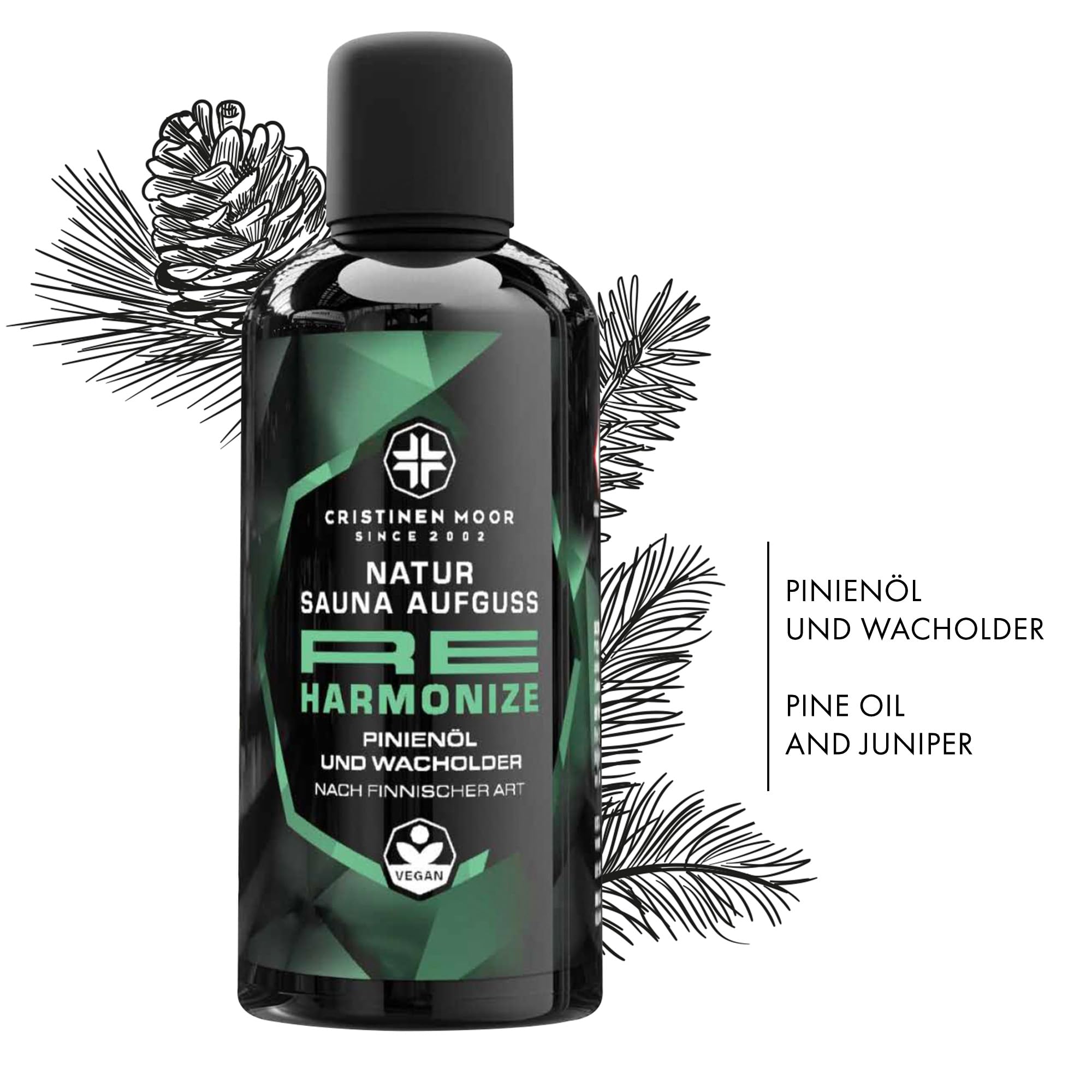 Saunaaufguss Set Re Collection Set 2 - Re Harmonize, Re Energize, Re Balance, Re Freshing 4x100 ml - CristinenMoor Natursaunadüfte ohne synthetische Duftstoffe in edler Umverpackung