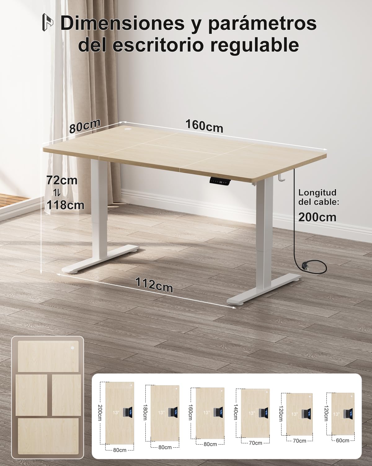 Homall Escritorio de Altura Regulable de 160 x 80 cm con Puerto de Carga USB-A, Escritorio eléctrico con Bandeja de gestión de Cables, Escritorio de pie con 3 Funciones de Memoria, Escritorio para
