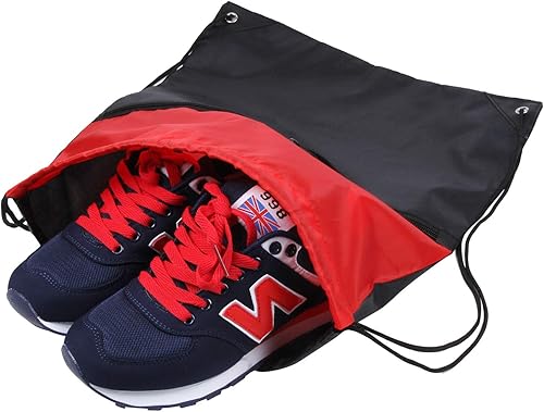 Miniatura 6 de ICObuty Bolsa deportiva de gimnasio para animadora, mochila con cordón, 6 unidades, poliéster 210D para presionar el calor, WhiteNavy Blue, Classic