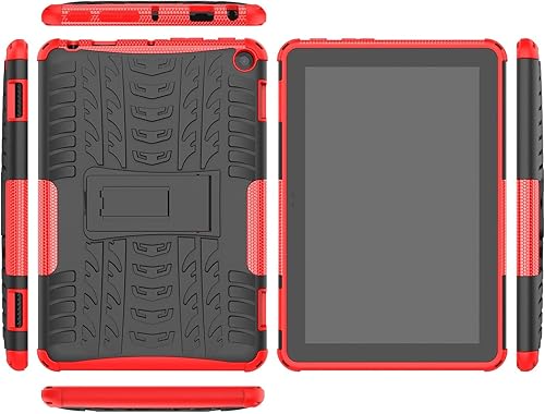 Miniatura 5 de Boskin Funda KlNDLE FlRE HD 8  HD 8 Plus 2022 versión 12 generación funda resistente a prueba de golpes rojo