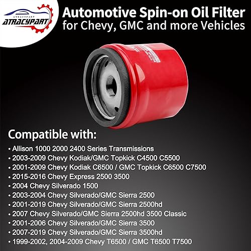 Miniatura 3 de Filtro de transmisión compatible con Allison 1000 2000 2400 Series, motor diésel Duramax de 6.6L, Chevy Silverado 01-19GMC Sierra 2500HD, Chevrolet