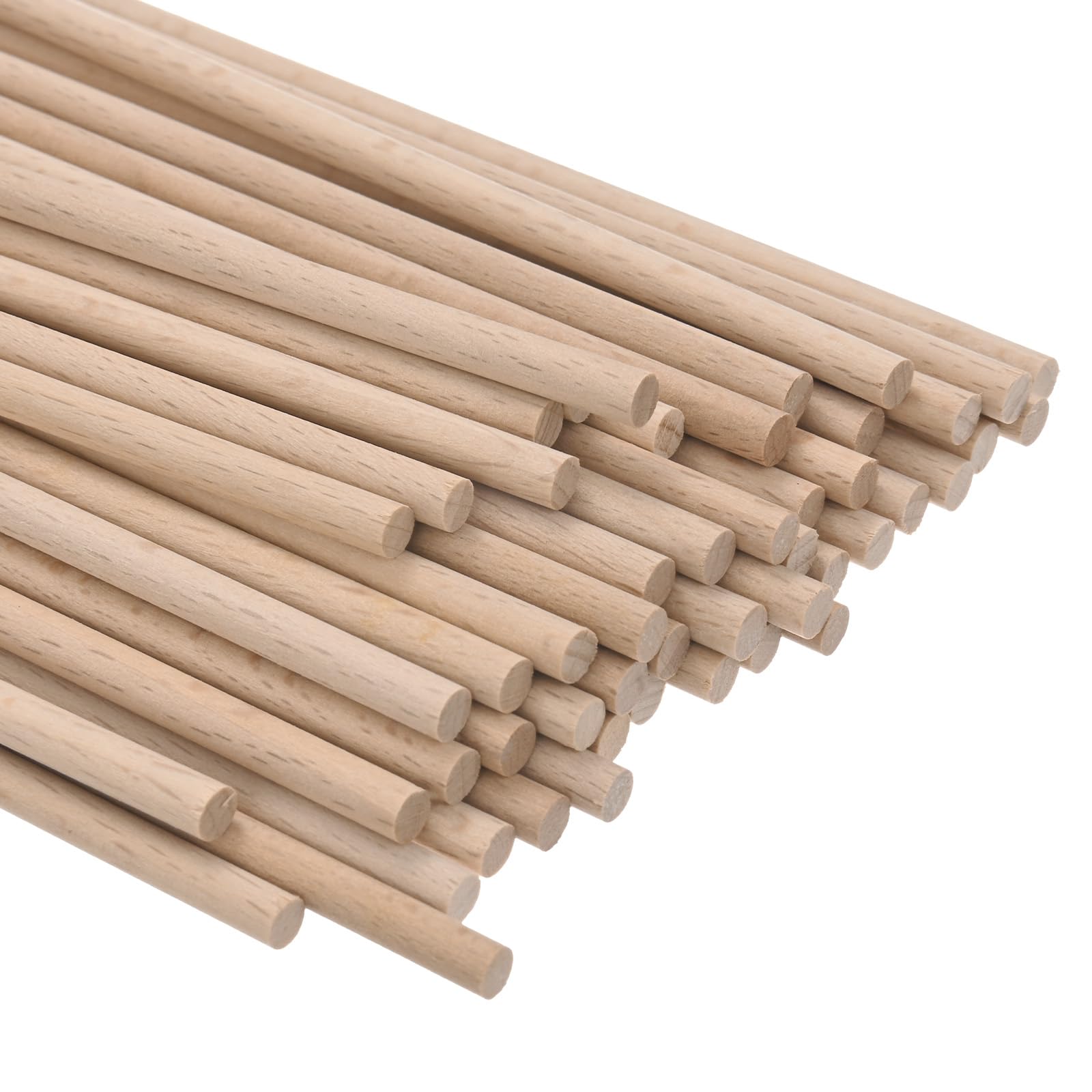 M METERXITY 50-Pack Dowel Rods Wood Sticks, 13/64 x 4 Inch Wooden Dowel Rods, Unfinished Hardwood Sticks