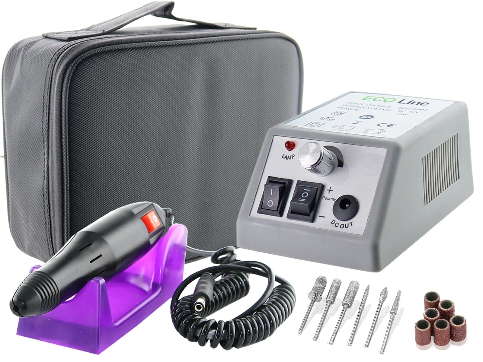 Elektrisches Fußpflegegerät mit Tasche Maniküre Pediküre Set mit Koffer | Fußpflege Hornhautentferner Nagelfräser Mobiles Maniküre Schleifgerät für die Pflege der Hände & Füße