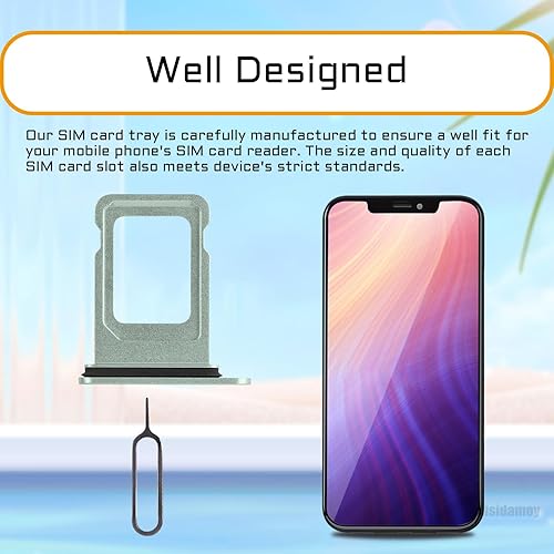 Miniatura 6 de Para iPhone 12 Ranura para tarjeta SIM verde Reemplazo Single SIM Versión para iPhone12 Adaptador de soporte de bandeja de tarjeta con anillo de