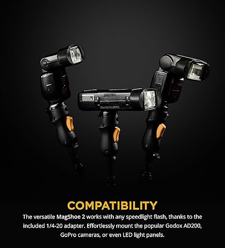 Miniatura 6 de MagMod MagShoe v2  Soporte universal para flash de cámara fría  Paneles de luz LED, modificadores de paraguas, MagBox PRO 42 pulgadas Octa Softbox y