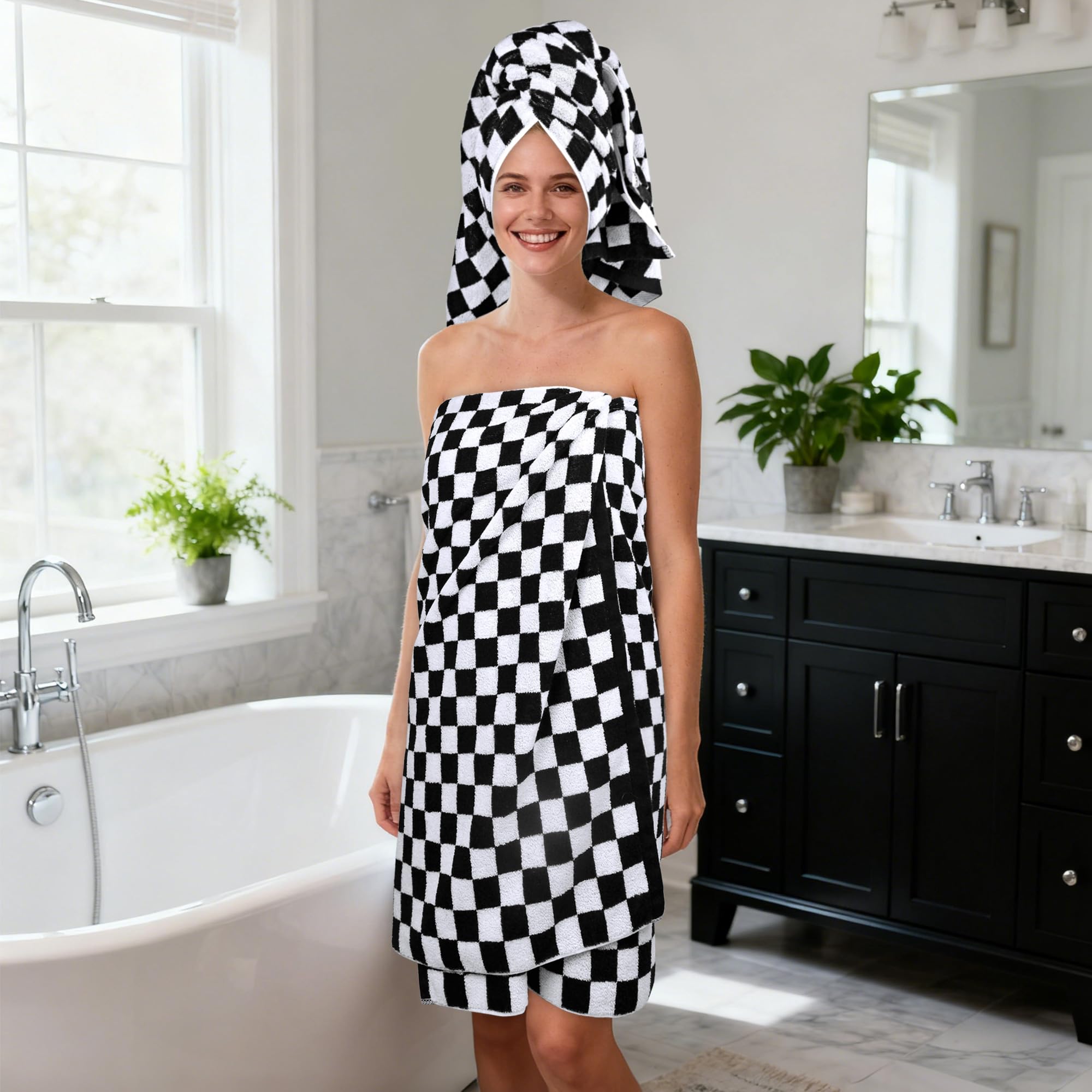 Amazon.com: Jacquotha Black and White Towels Set of 8, Cute