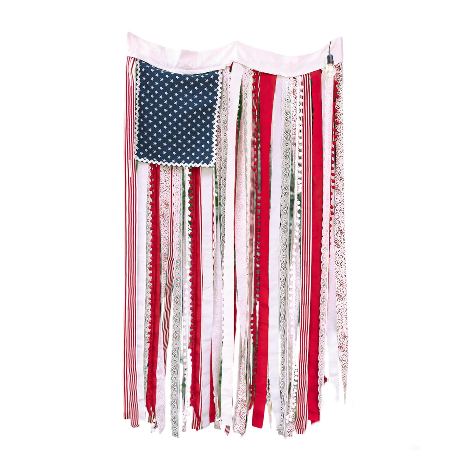 Tsophreniq 4Th of July Decorations Outdoor Hanging Americans Flag Banners Patriotic Memorial Day Decors Party Supplies for Door Wall Rag Americans Flag Banners