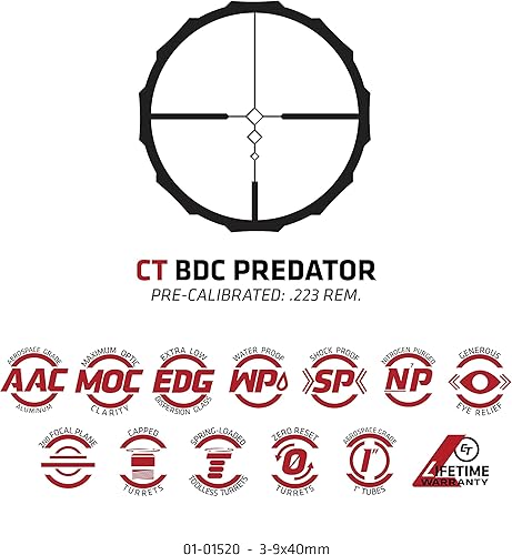 Miniatura 81 de Crimson Trace Brushline Pro Riflescope con construcción sólida ligera, tapas de alcance y paño para lentes para caza, tiro y exteriores
