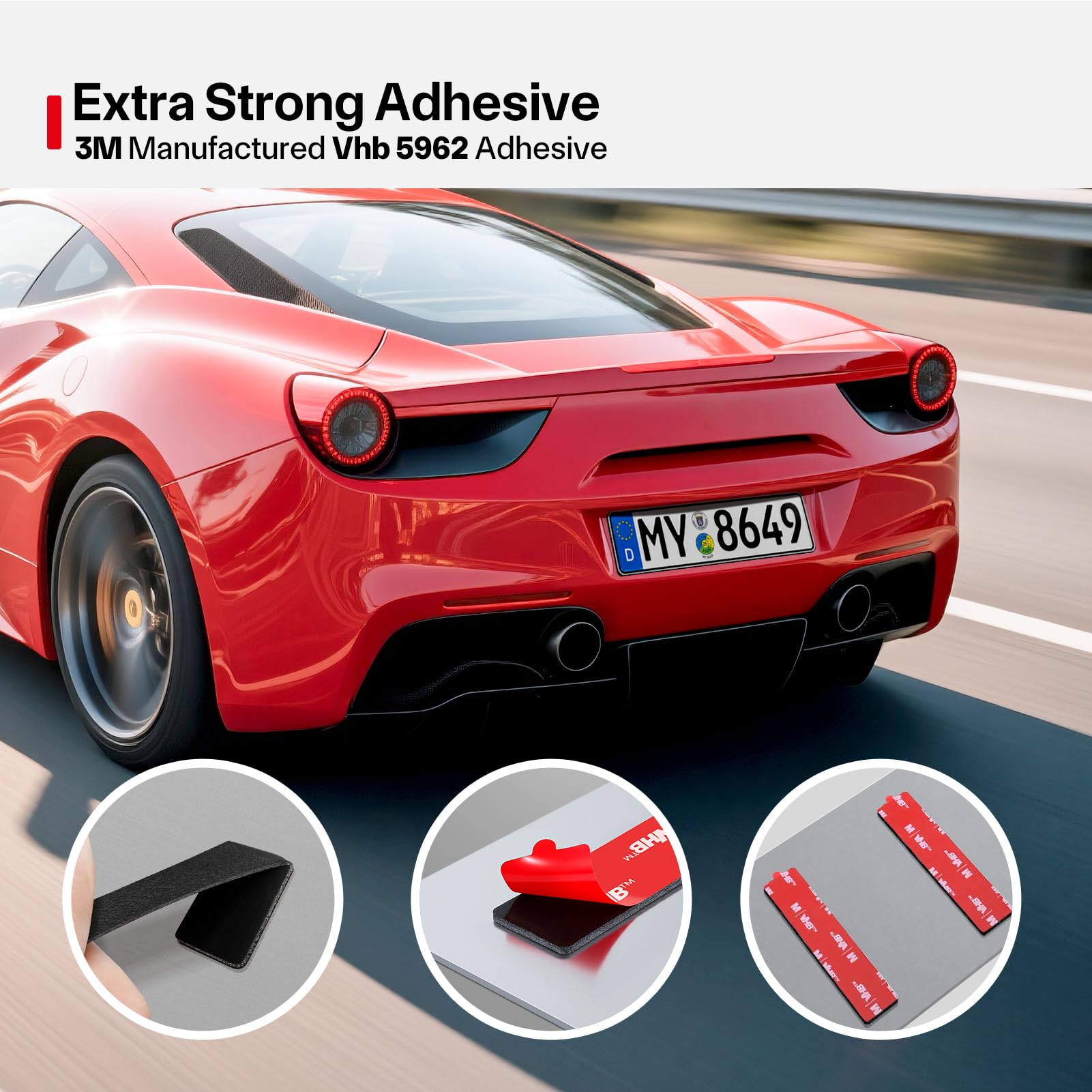 Number Plate Sticky Pads, 10 x License Plate Sticky Foam Pads, Numberplate Sticker Pad, Extra Strong Double Sided Number Plate Tape Heavy Duty for Vehicle Number Plates, Licence Plates — view 3