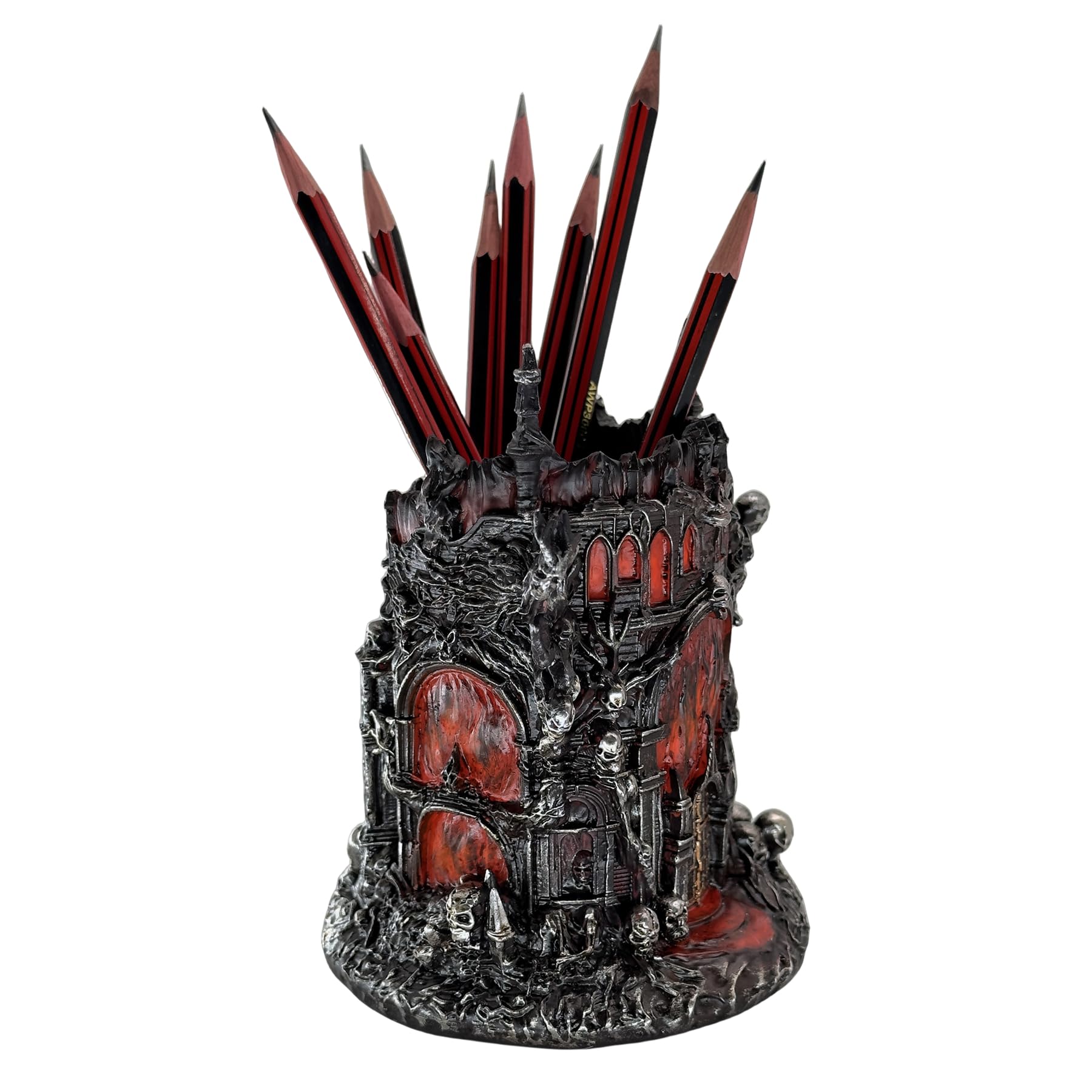 LOOYAR Dante's Inferno - Soporte para bolígrafo de resina para acuario, decoración de oficina con temática medieval