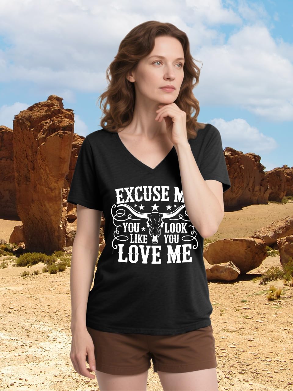Excuse me You Look Like You Love Me Shirts Vintage Cow Skull T Shirt Country Music Graphic Tees Short Sleeve Tops - Image 4