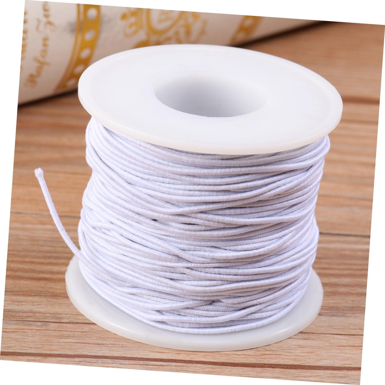 DOITOOL 3sets 2 Roll DIY Elastic Line White Core Covered Stretchy Thread for Bracelet Jewelry Making Strong Beading Cord for Crafts and DIY Projects 2roll*3