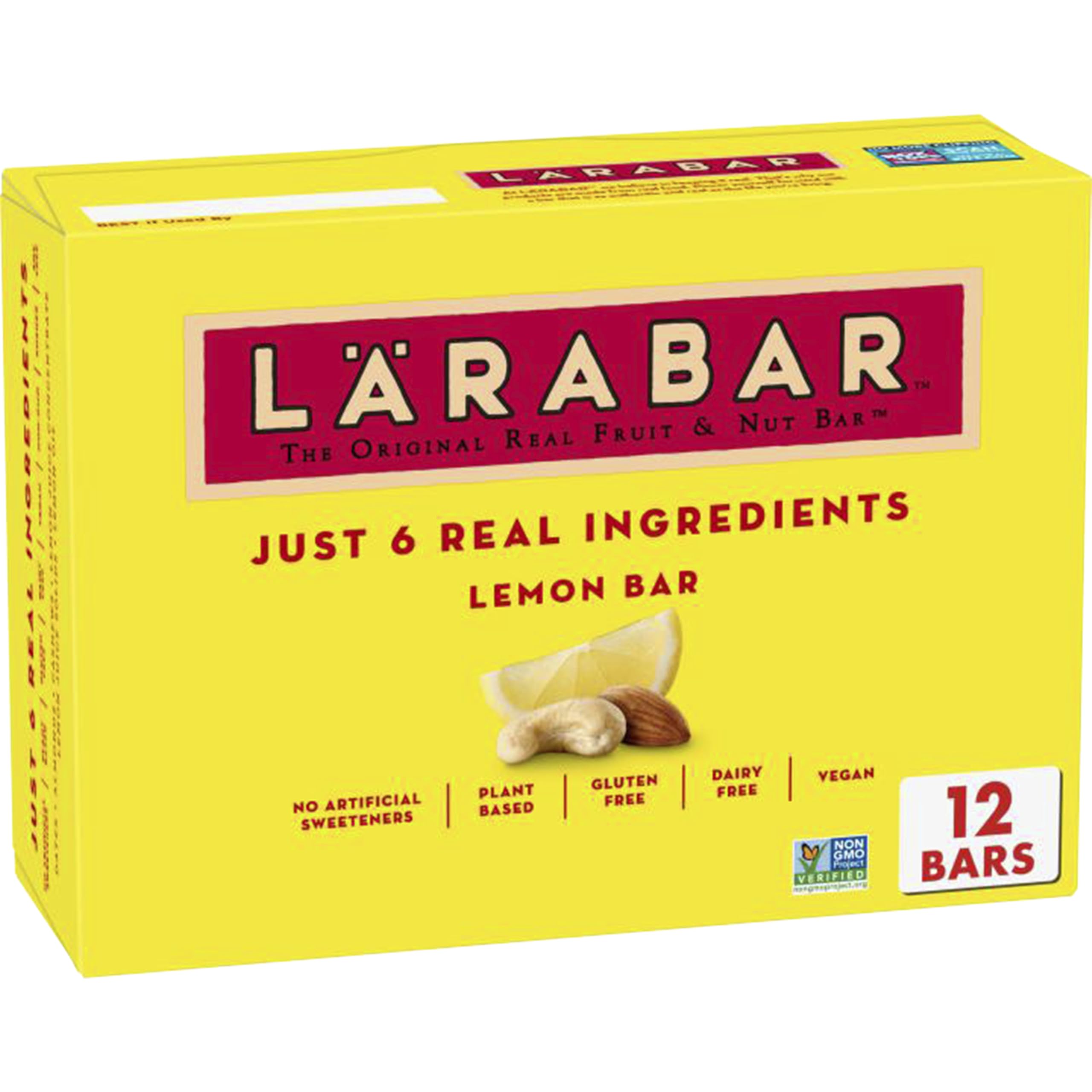 Larabar Lemon Bar Fruit and Nut Bars, Gluten Free and Vegan, 19.2 oz, 12 Ct