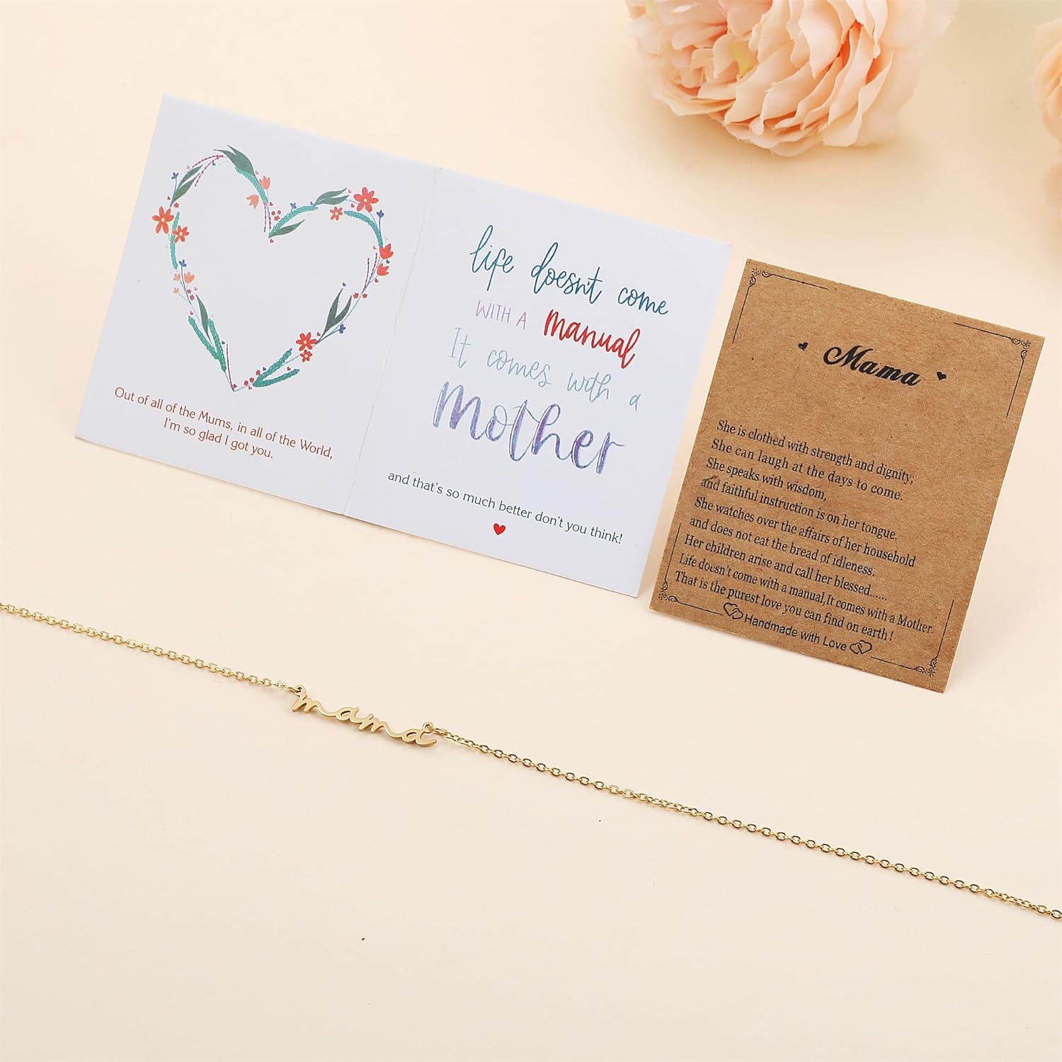 SKQIR Mama Necklaces For Women, Gold Plated Momma Mom Necklace,Pregnant Pregnancy Gifts For Expecting Mom, First Time New Mom Gifts,Mommy Mama To Be Gifts,Postpartum Gifts For Mom After Giving Birth - Image 6