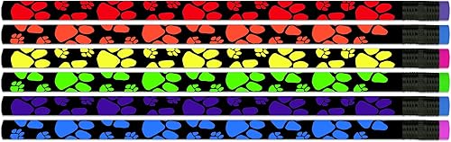 Miniatura 2 de Lápices de huellas de patas, lápices de huellas de perro de neón, hechos en Estados Unidos (juego de 24 lápices)