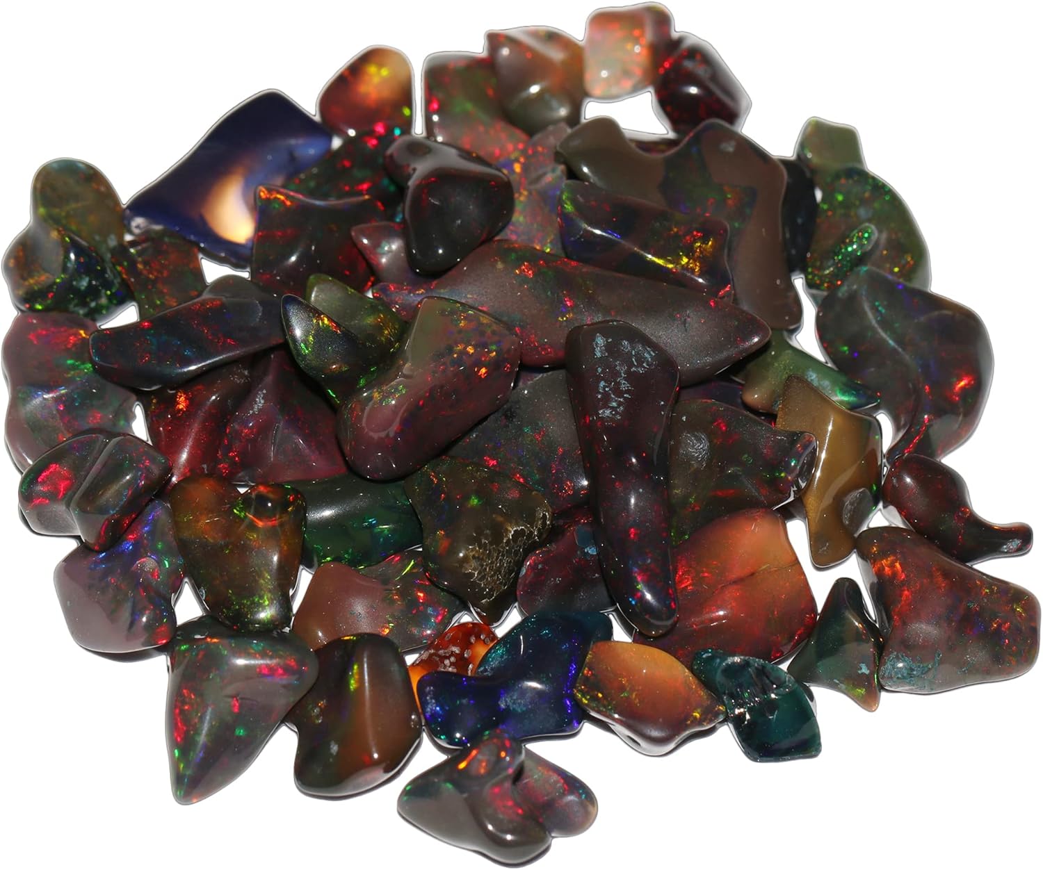 REAL-GEMS Natural Black Opal Raw Gemstone Lot For Jewelry Making October Birthstone Loose Gemstone