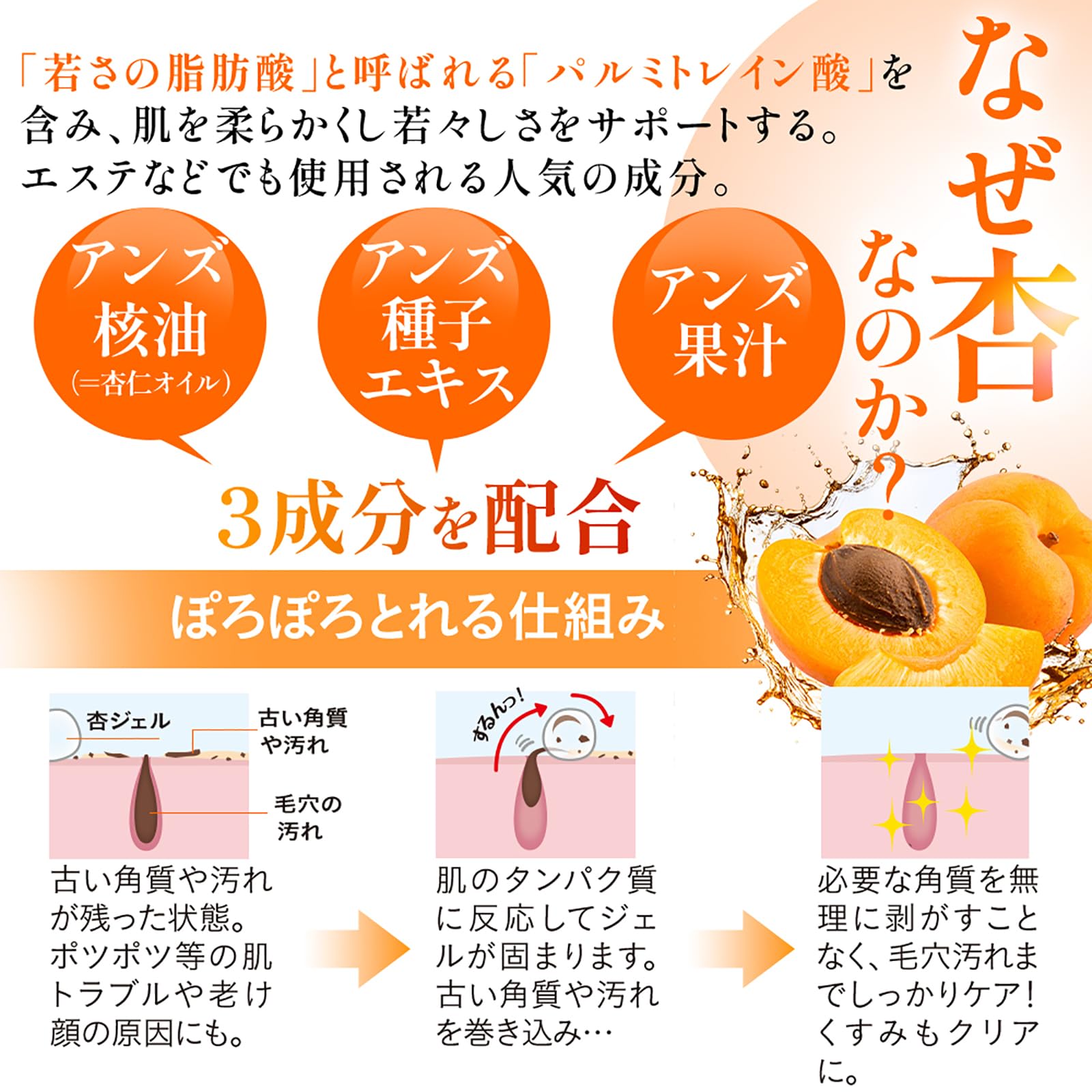 Amazon.co.jp: 【公式】むき肌つるん ぽろぽろとれる杏ジェル 単品