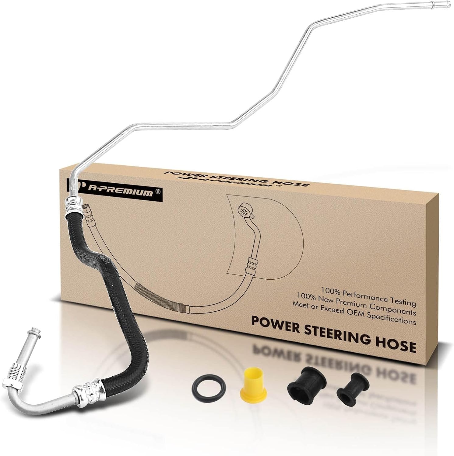 A-Premium Power Steering Return Hose Line Assembly Compatible with Volkswagen Routan 2009-2010 & Dodge Grand Caravan & Chrysler Town & Country 2008-2010, with O-ring, Gear To Cooler