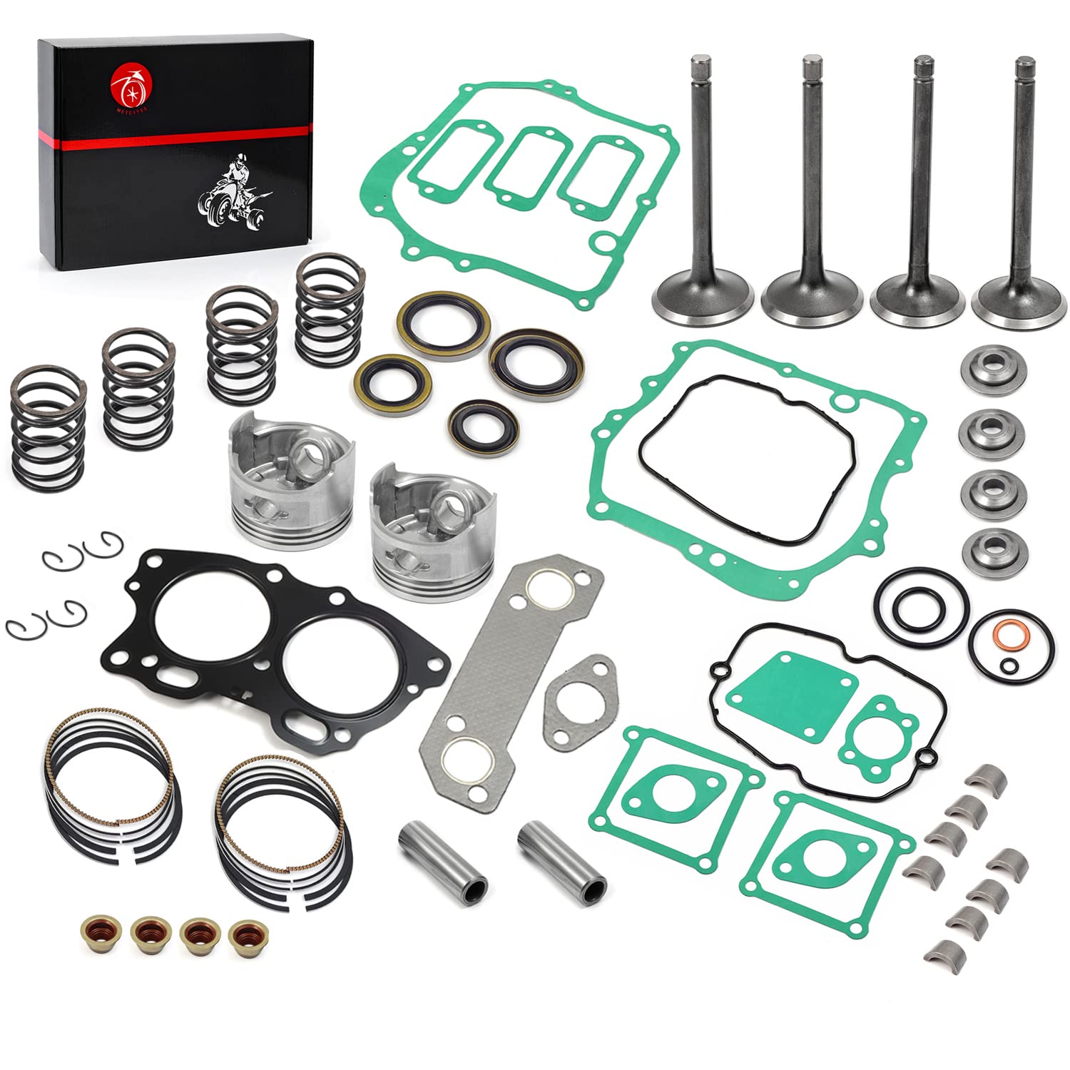 Photo 1 of Oversize 0.25mm Engine Rebuild Kit Piston & Ring Gasket Seal Exhaust Intake Valve Compatible with EZGO 4 Cycle Gas Golf Cart 350cc EH35C MCI Fuji Robin Engine 1996-2002