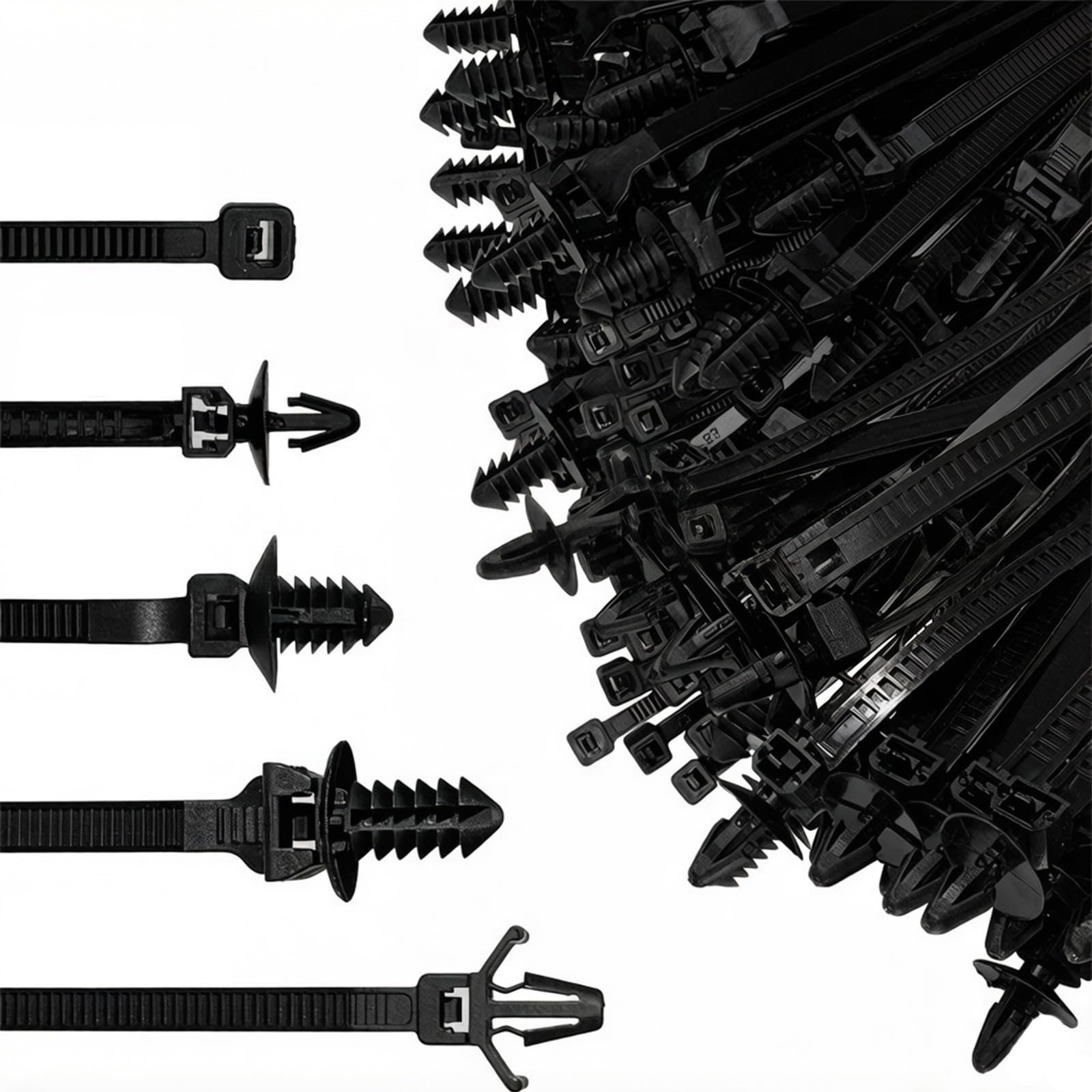 Kaeltsyn A 160Pcs Push Mount Cable Ties Heavy Duty Nylon Fasteners Zips For Vehicle Wire Fixing Zips Utomotive