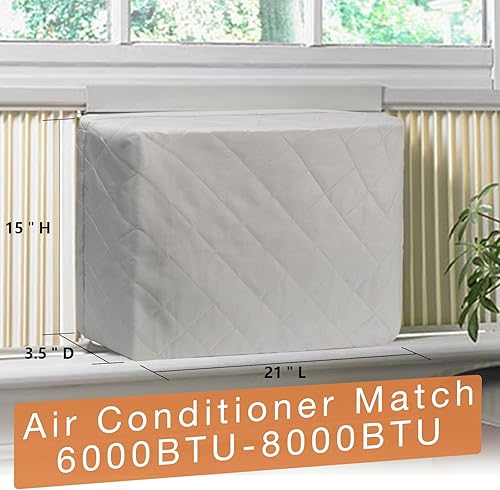 Miniatura 2 de HOXHA Paquete de 2 cubiertas de aire acondicionado para interiores para unidades de ventana, cubiertas interiores de aire acondicionado de doble