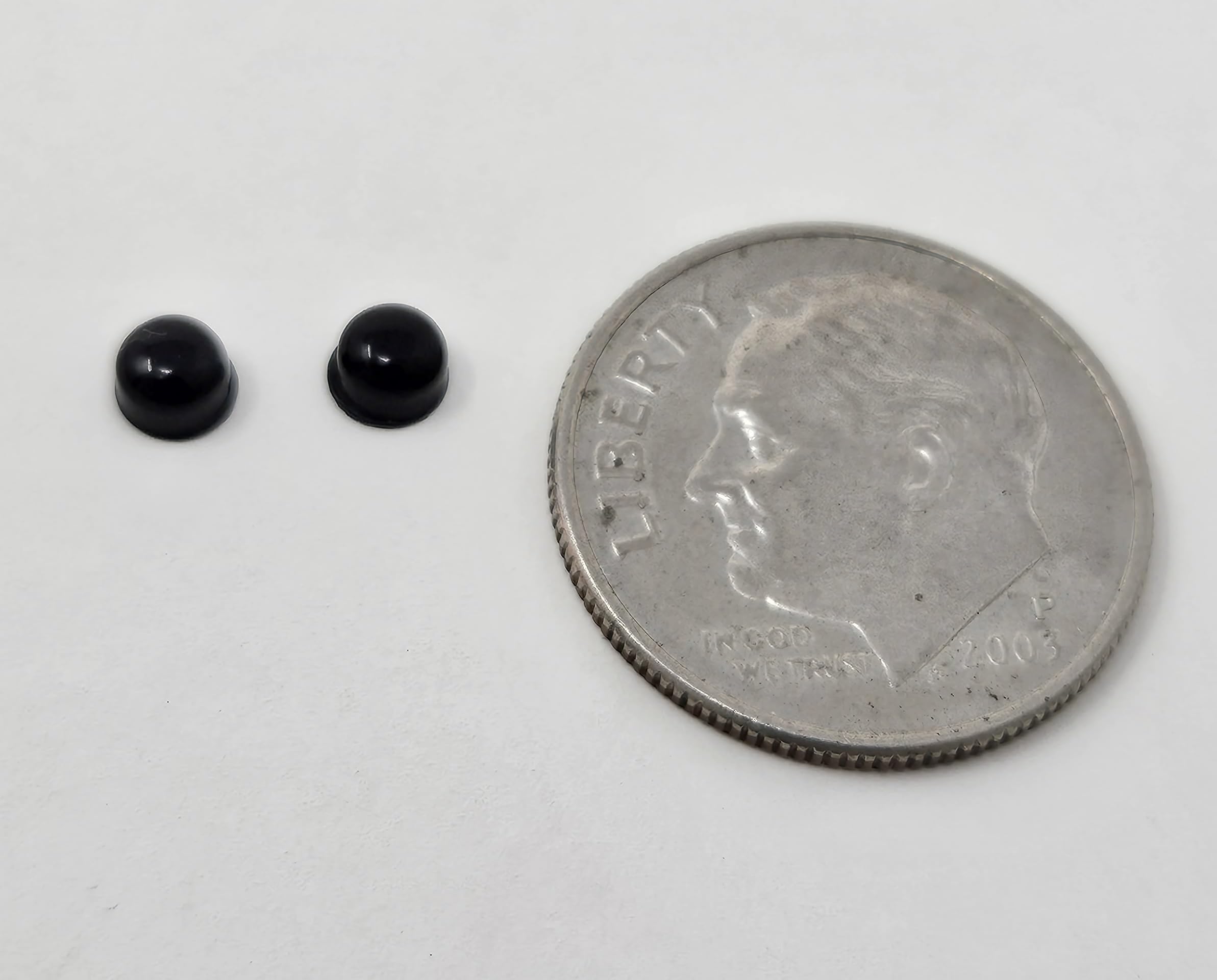 Zim's 3mm Paste-On Black Tiny Half Round Plastic Eyes or Noses for Craft Amigurumi Dolls or Puppets (Pack of 144)