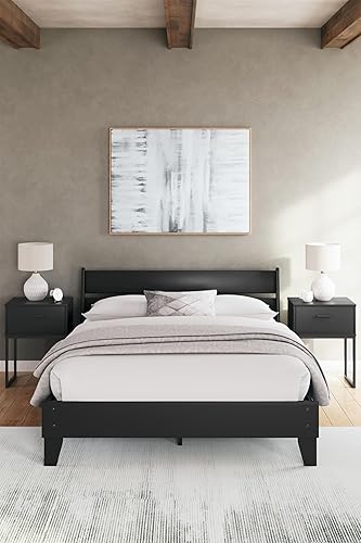 Miniatura 37 de Signature Design by Ashley Socalle Casual Twin Panel Platform Bed, Foundation or Box Spring Not Needed, Black Negro -,Blanco,Azul,Marrón miel,Beige