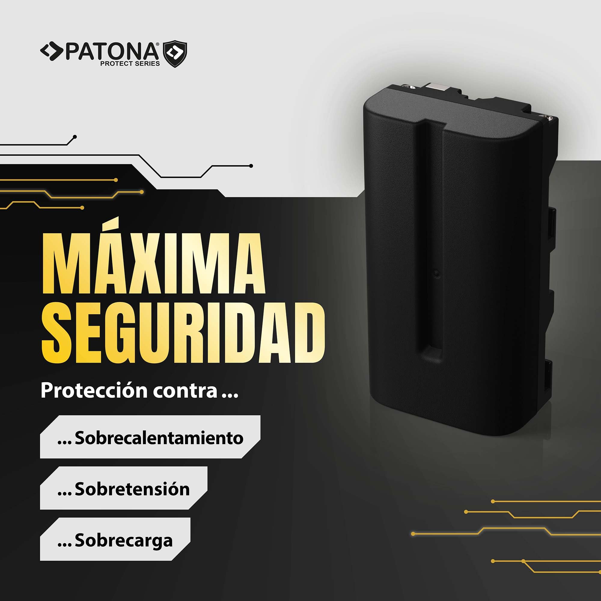 PATONA 2X Protect Batería para Sony NP-F550 F730 F750 F930 F950 3500mAh