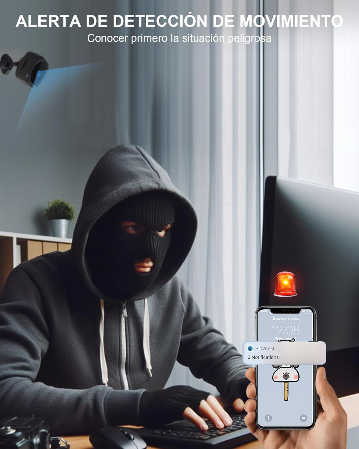 Motion detection alert on smartphone from AOBOCAM camera