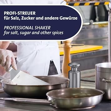 Westmark Alpha Gastro Salt Shaker 500 ml - Ideal as a Spice Shaker for Catering and Commercial Kitchens, Salt and Sugar - Rustproof Stainless Steel, Silver