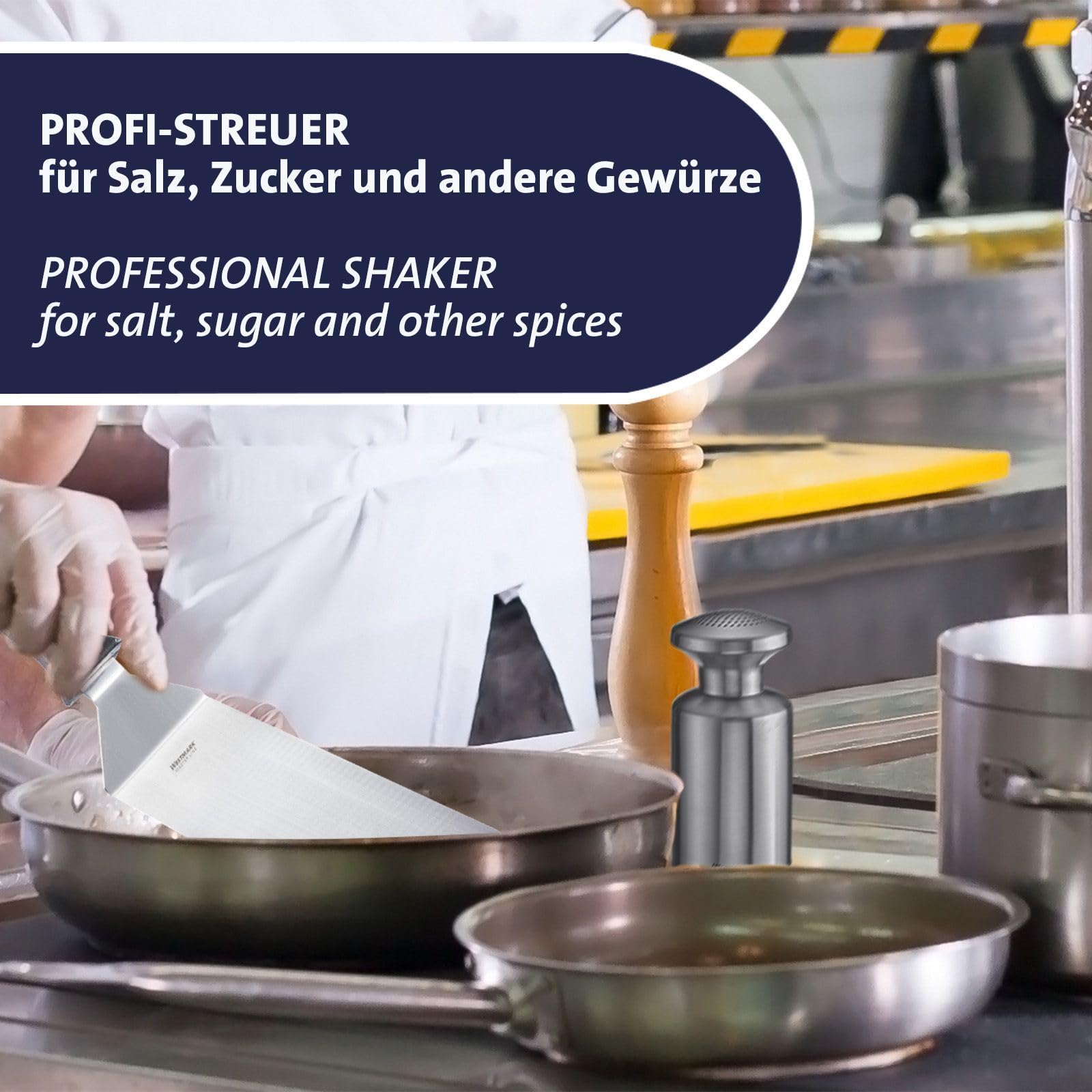 Westmark Gastro solniczka Alpha – idealna jako solniczka do przypraw w kuchniach cateringowych i stołówkach, sól i cukier – stal nierdzewna, 500 ml