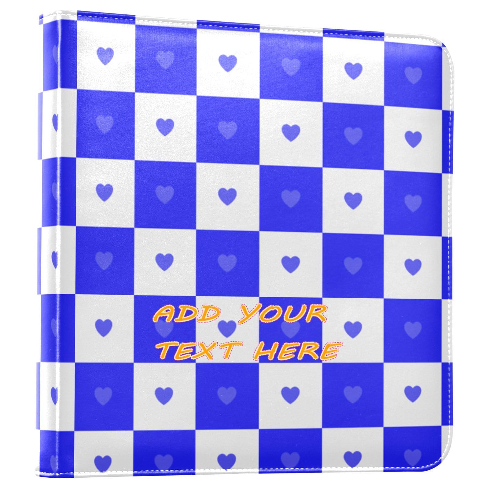 Buffalo Plaid Check White Blue Heart spersonalizowane albumy fotograficzne książka samoprzylepne strony spersonalizowane albumy fotograficzne albumy rodzinne do zdjęć 2 szt. 4 x 15 cm zdjęcia