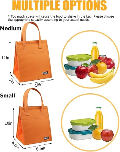 Miniatura 5 de Fmeida Bolsa de almuerzo aislada, bolsas simples para el almuerzo, kit de almuerzo térmico impermeable, bolsa de almuerzo reutilizable para adultos