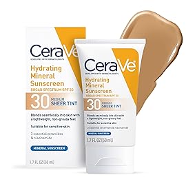 CeraVe Hydrating Mineral Sunscreen SPF 30 with She..