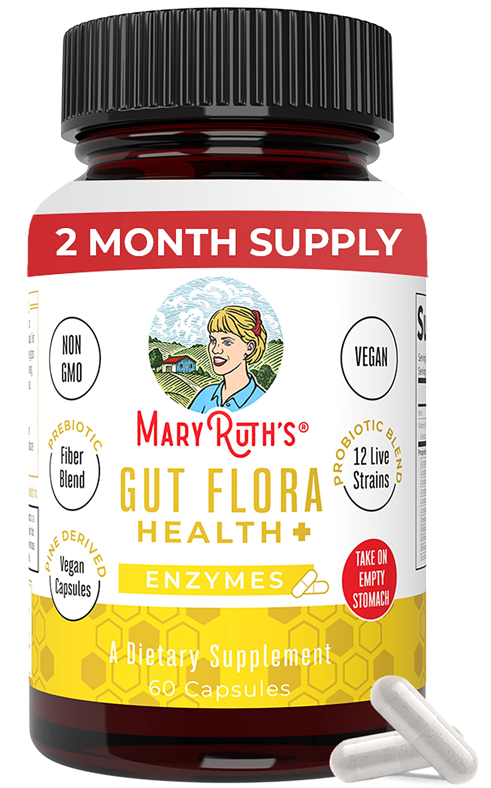 Buy Gut Flora Health+ Enzymes by MaryRuth's Up to 2 Month Supply