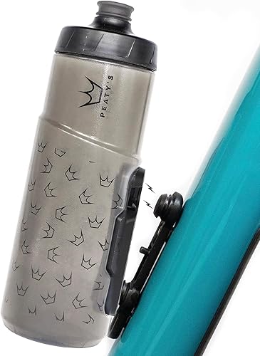 Miniatura 10 de Peaty's Fidlock Lockin - Botella de agua magnética para bicicleta y soporte, Topotransparente, 20.3 fl oz 20 oz.