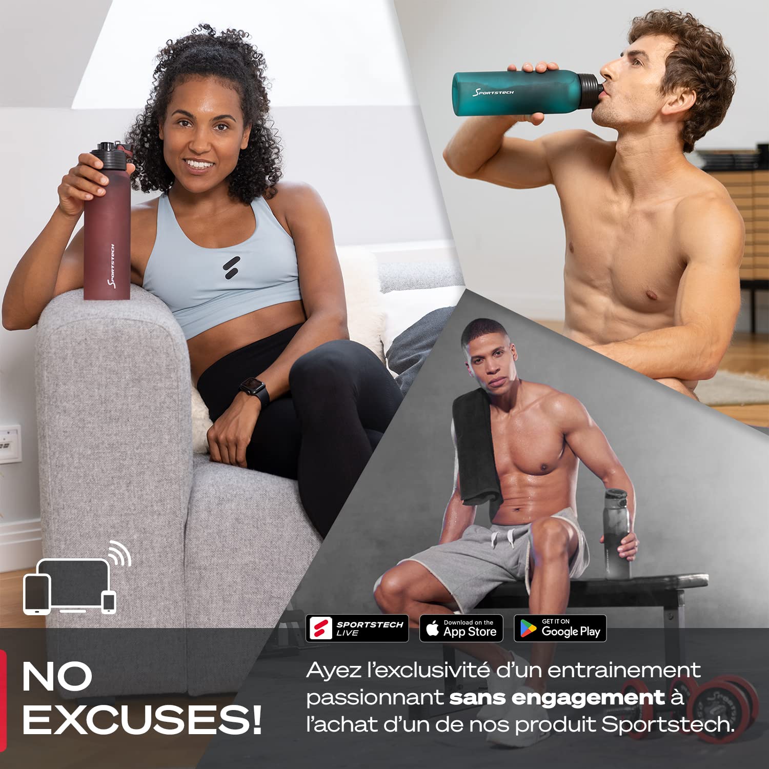 Gourde Sport & Loisirs Wbt100 - Gourde Sport 1 Litre Avec Bouchon