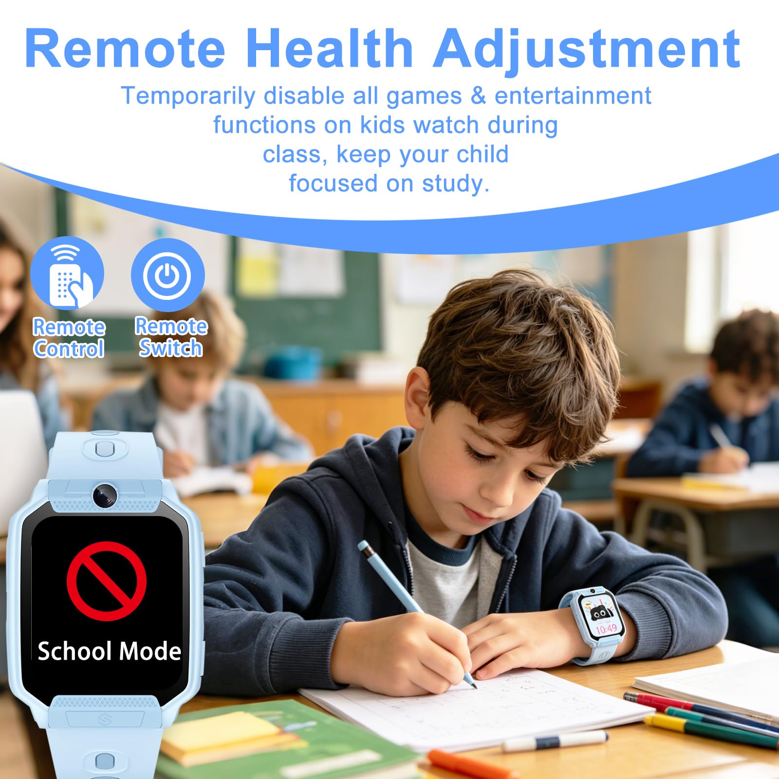 clleylise Reloj Inteligente Niño/Niña - Smartwatch para Niños GPS Llamada Vídeo Bidireccional SOS, Modo Clase, Podómetro Calculadora, Smartwatch Niña Niño con Juegos Educativos Descargables