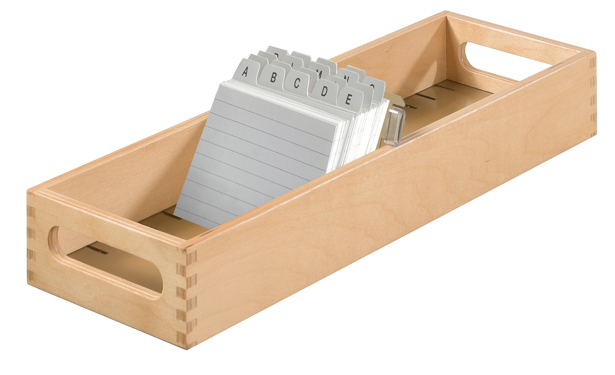 HAN 1007-0 Karteikarte aus Holz im Querformat, Natur, DIN A7 - für 1.500 Karteikarten