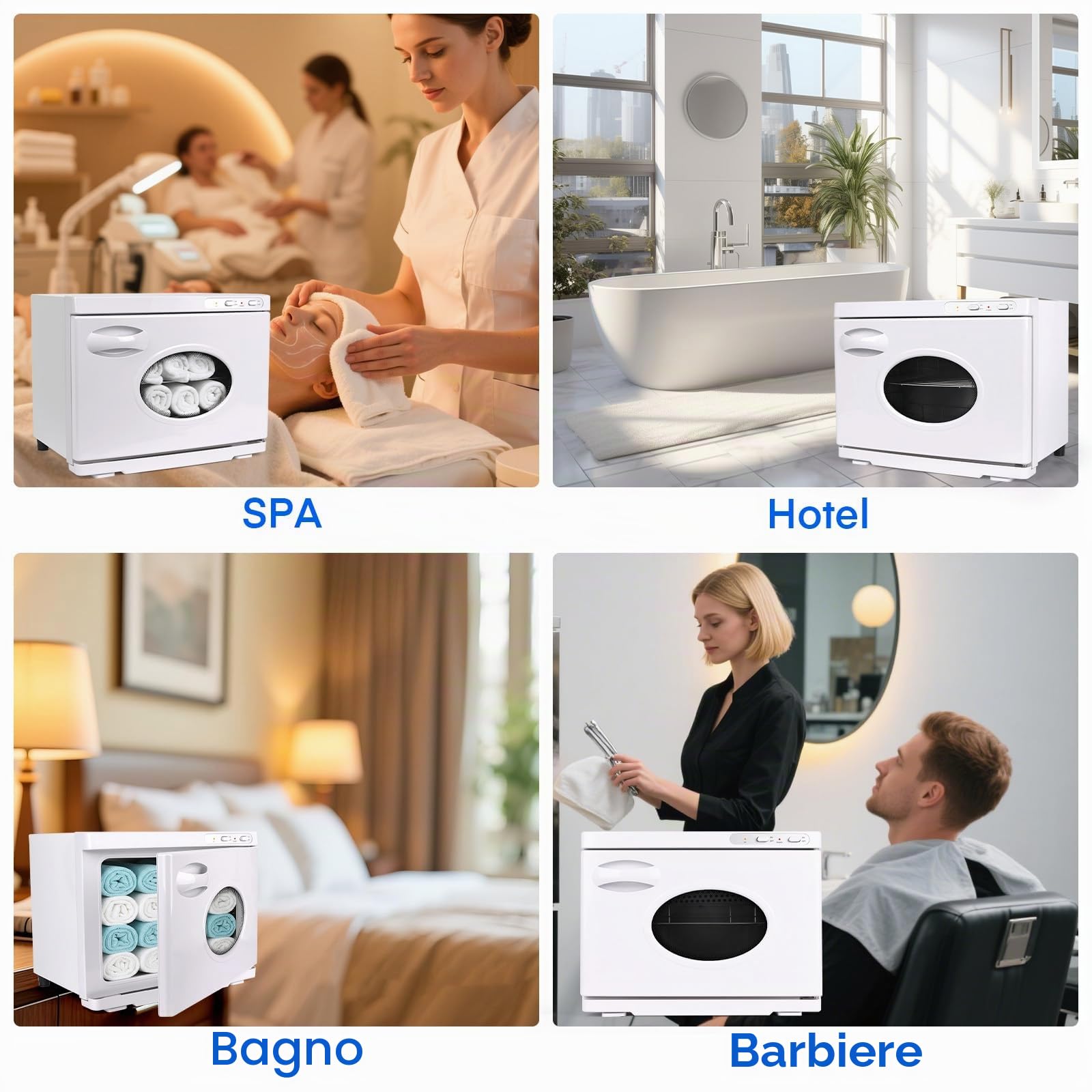 Scaldasalviette 23L con Sterilizzazione UV, Armadietto Scaldasalviette Professionale di Grande Capacità con Finestra, Cestelli in Acciaio Inox e Riscaldamento Rapido, Ideale per Spa Parrucchieri Casa