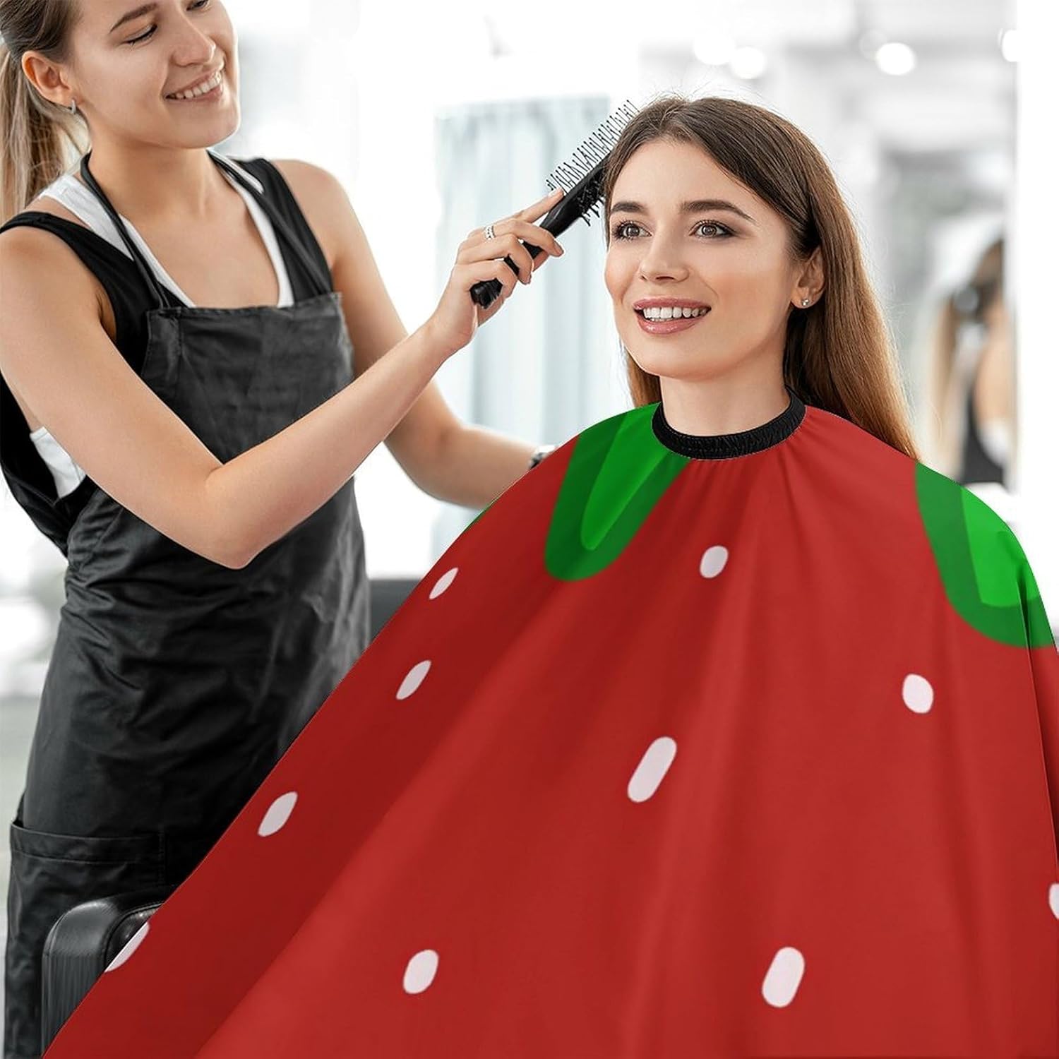 Adult Barber Apron for Men Women, Soft Durable Hairdressing Cape with Adjustable Snap Closure for Home Use